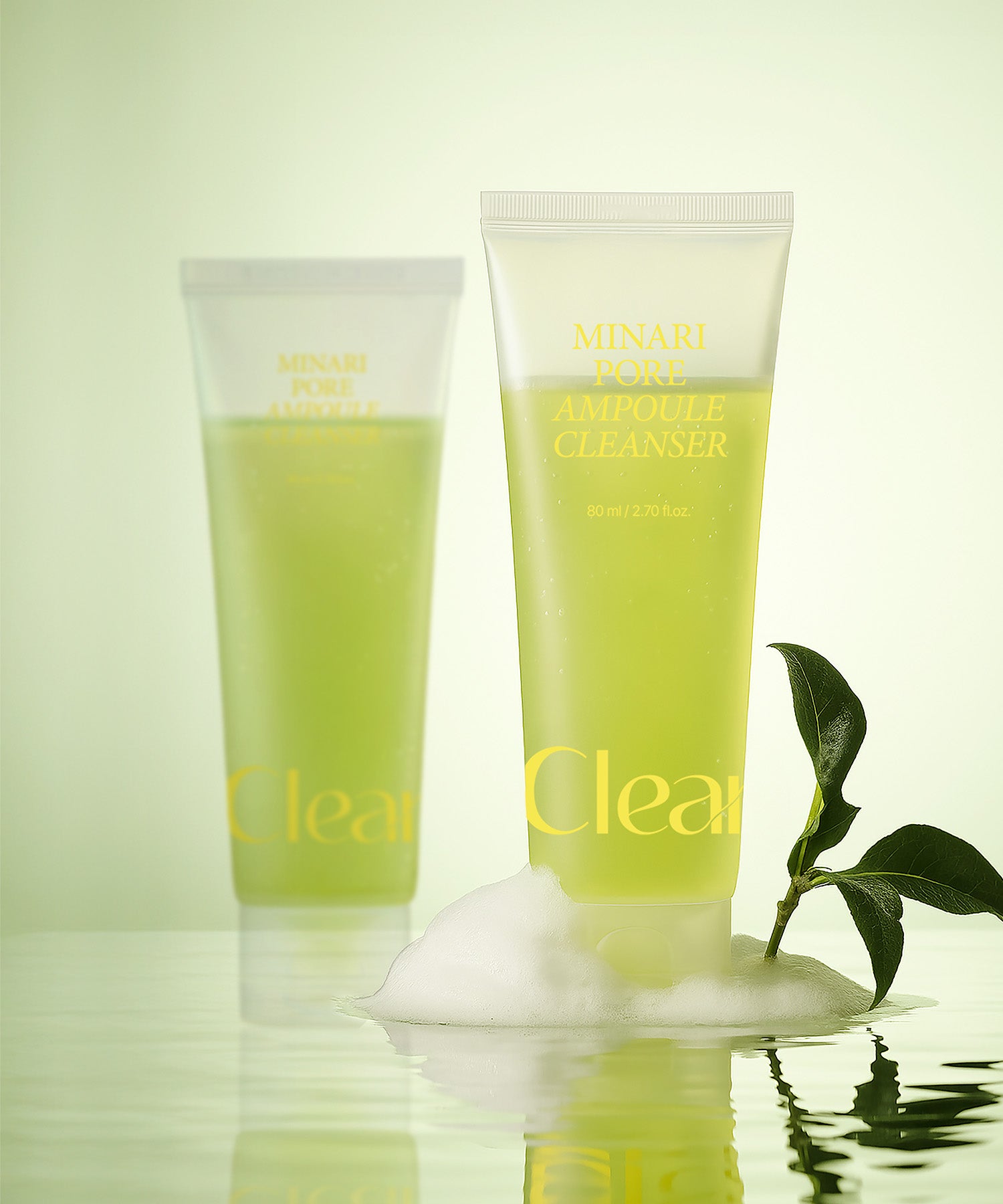 piyonna Slime Cleanser Minari Pore Ampoule Cleanser 80ml Soin de la peau Démaquillage Mousse & Gel nettoyant