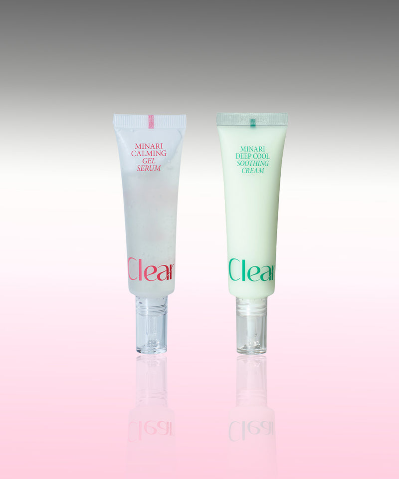 piyonna Minari Pore Liberation Gel Serum + Soothing Cream Face Care Skincare Set