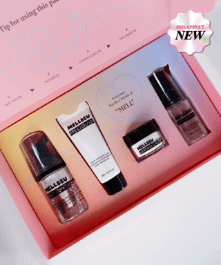 piyonna Miniature Pop Toner 30ml + Miniature Meliquid 20ml + Miniature Upping Cream 15ml + Miniature Merry Serum 20ml Face Care Skincare Set