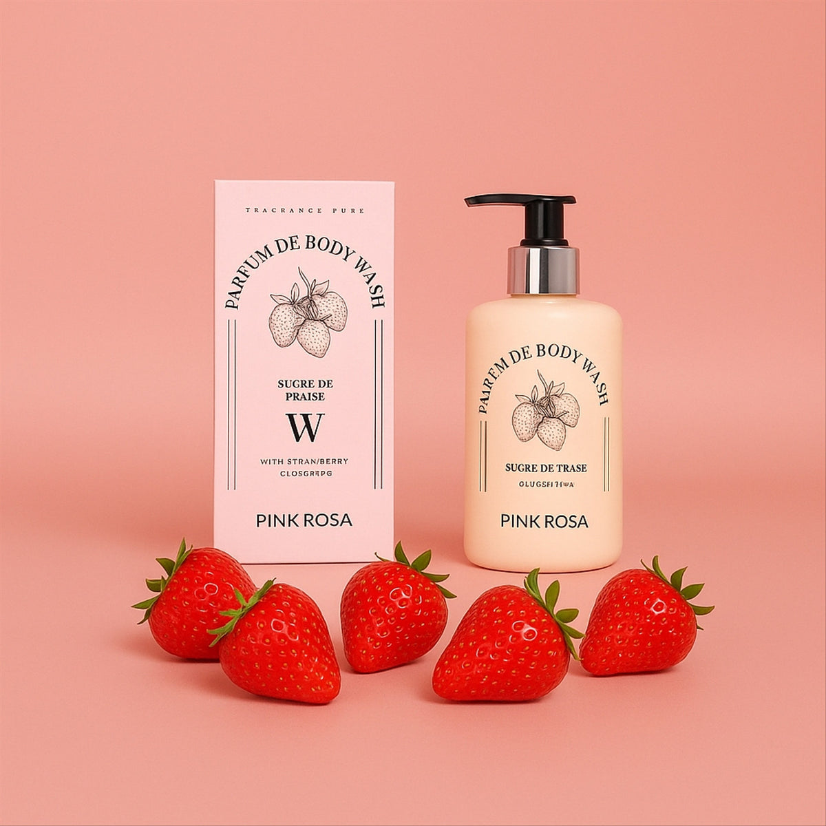 piyonna Perfume de Body Wash Strawberry Sorbet 300ml Cheveux & Soins corps Soin du corps Gel douche