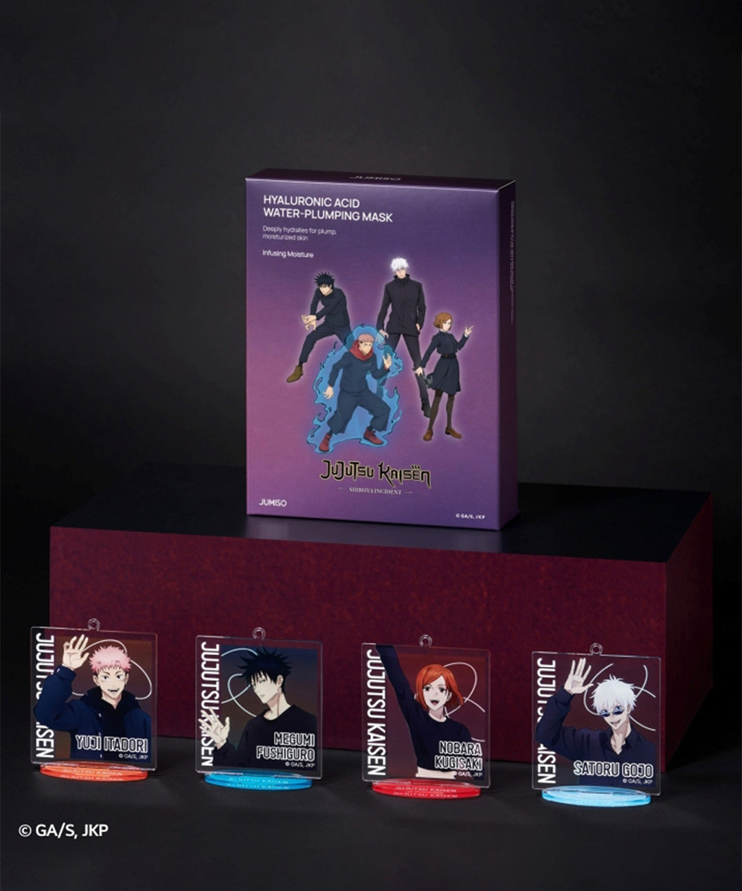 piyonna Jujutsuhoejeon Hyaluronic Acid Water Plumping Hydrating Mask 10 Sheets (+Acrylic Stand Keyring Random) Soins visage