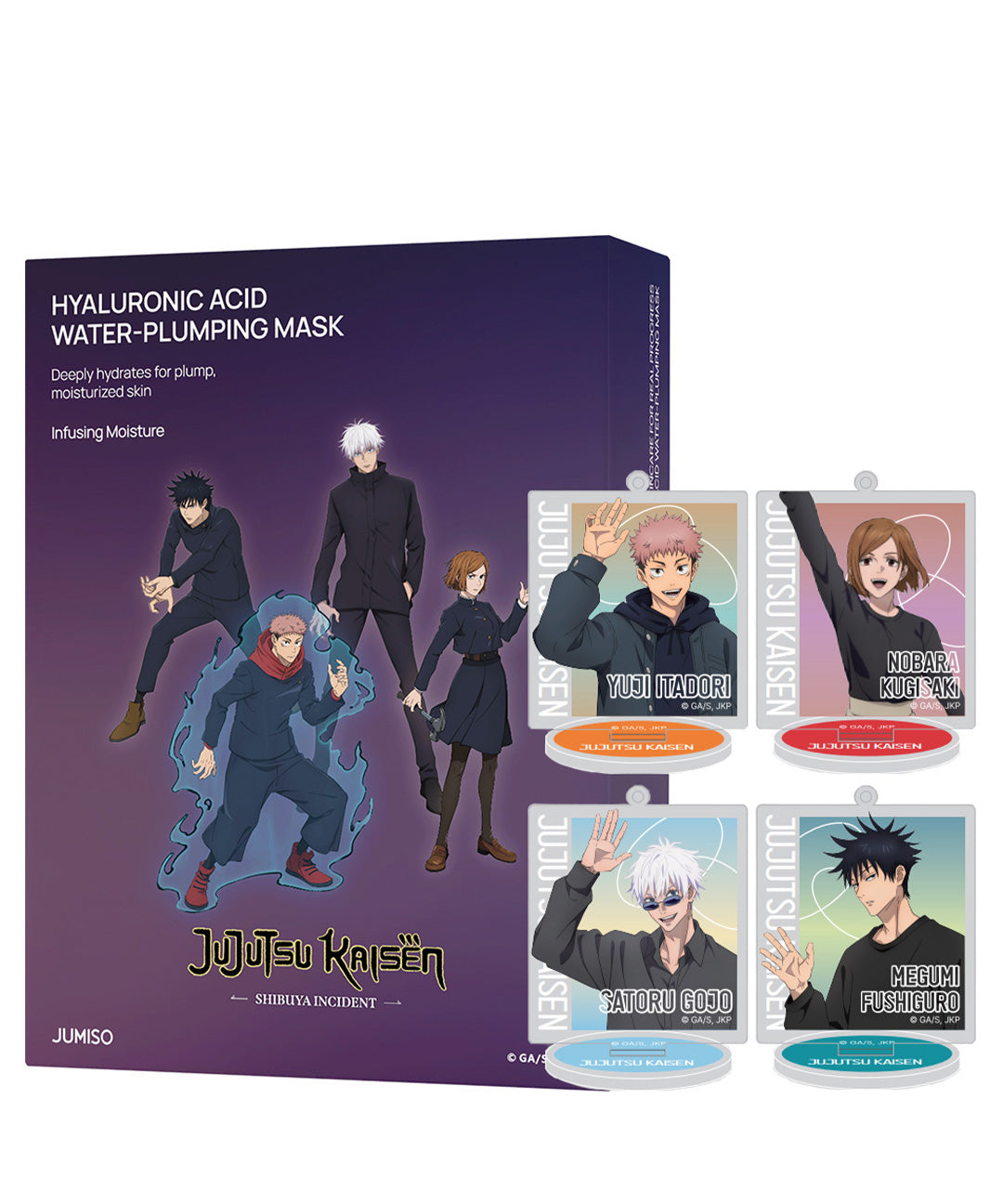 piyonna Jujutsuhoejeon Hyaluronic Acid Water Plumping Hydrating Mask 10 Sheets (+Acrylic Stand Keyring Random) Soins visage