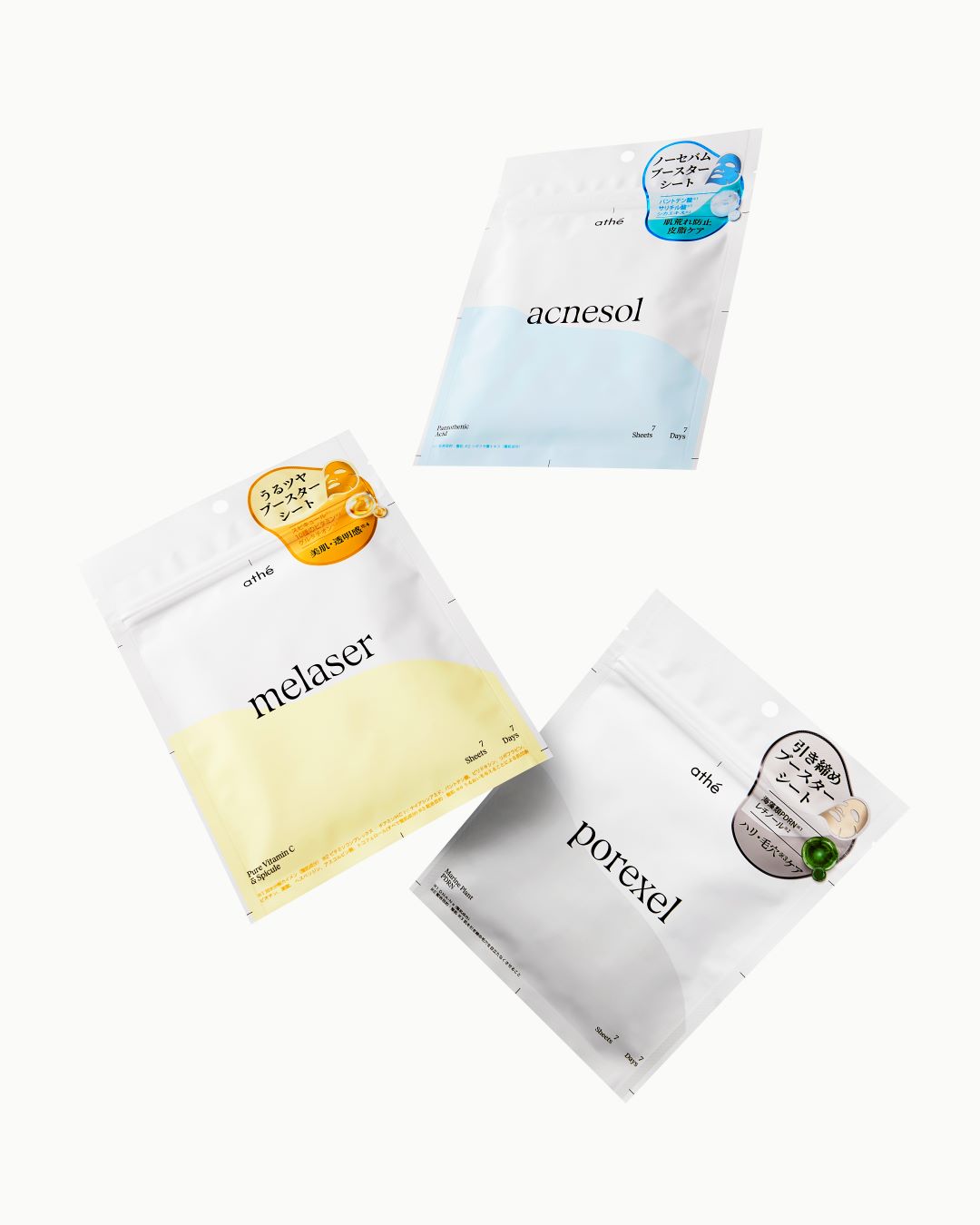 piyonna Atte 7days Programming Mask Pack 3 Types Soin de la peau Masque Masque visage