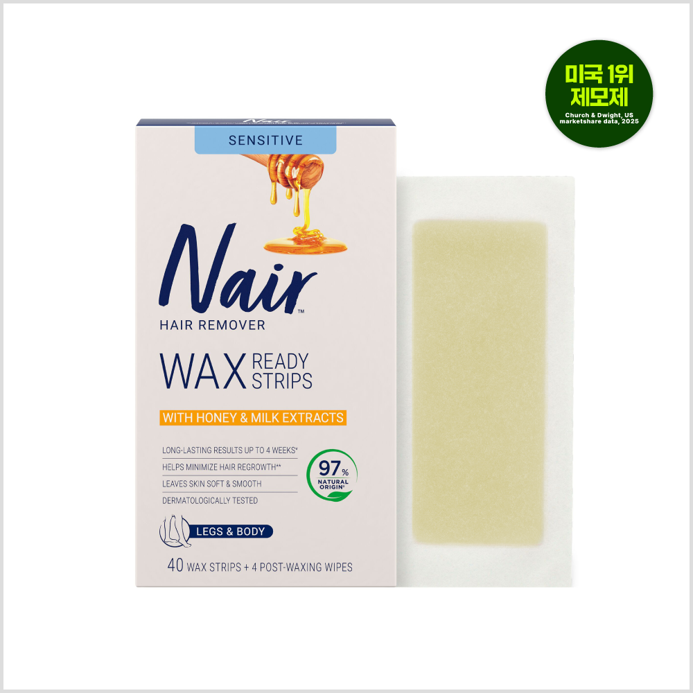 piyonna Nair Sensitive Body Hair Removal Wax Strips 40+4 Sheets Honey & Milk Cheveux & Soins corps Soin du corps Épilation