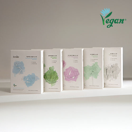 piyonna EcoBe Vegan Ampoule Mask Pack 5 Types 10 Sheets 25ml Face Mask Sheet Mask