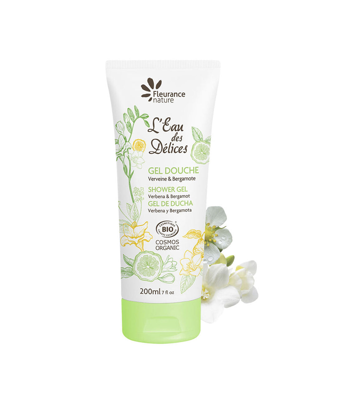 piyonna Fleurence Nature Organic Shower Gel Eau de Delicious Verbena and Bergamot 200ml Cheveux & Soins corps Soin du corps Gel douche