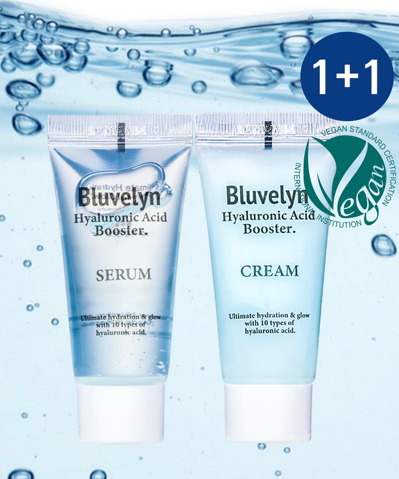 piyonna Travel Kit 10 Types Hyaluronic Acid 100000ppm Booster Serum 20ml + Cream 20ml Face Care Lotion