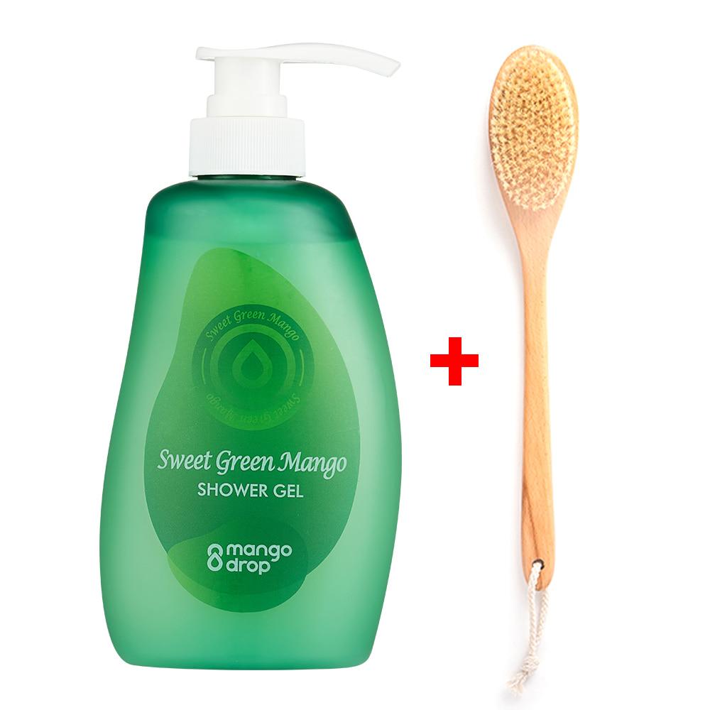 piyonna Mango Drop Shower Gel Body Wash 500ml + Finedew Bamboo Body Brush Cheveux & Soins corps Soin du corps Gel douche