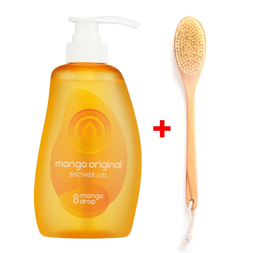 piyonna Mango Drop Shower Gel Body Wash 500ml + Finedew Bamboo Body Brush Cheveux & Soins corps Soin du corps Gel douche