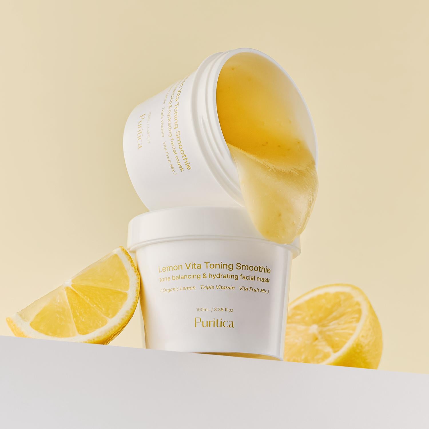piyonna Puritica Lemon Vita Toning Smoothy Pack 100ml Masque Masque à rincer