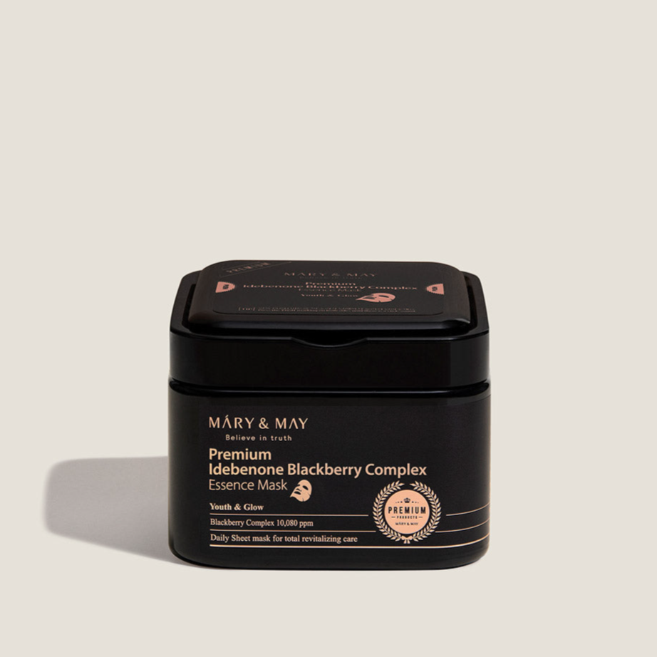 piyonna Mary&May Premium Idebenone Blackberry Complex Essence Mask 20 Sheets Face Mask Sheet Mask