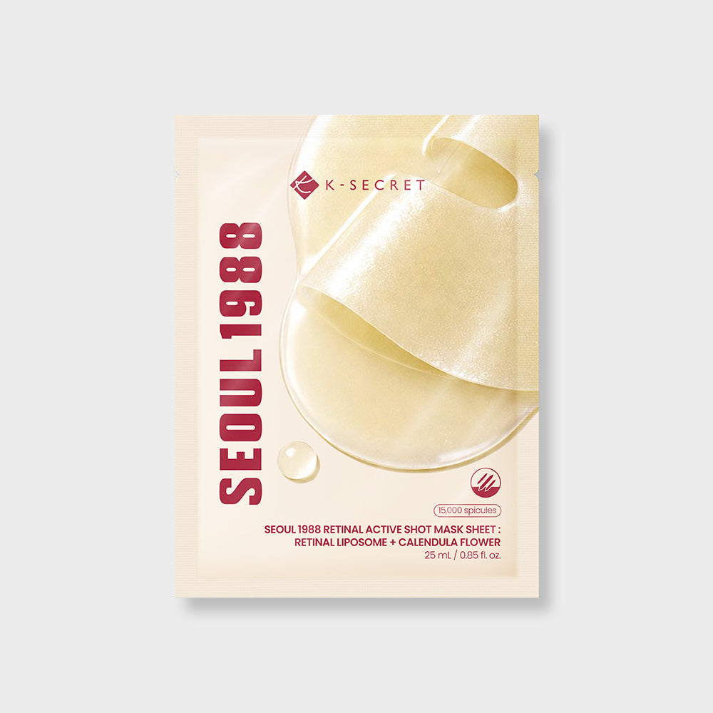 piyonna SEOUL 1988 RETINAL ACTIVE SHOT MASK SHEET: Retinal Liposome + Calendula (25mL x 10ea) Face Mask Sheet Mask