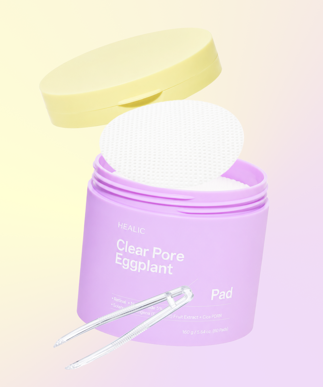 piyonna Healic Clear Pore Retinal Eggplant Pad 60 Sheets Soins visage Toner Pads tonifiants