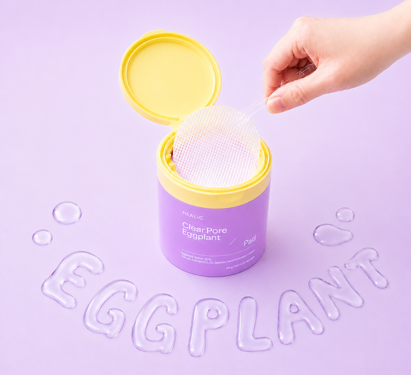 piyonna Healic Clear Pore Retinal Eggplant Pad 60 Sheets Soins visage Toner Pads tonifiants