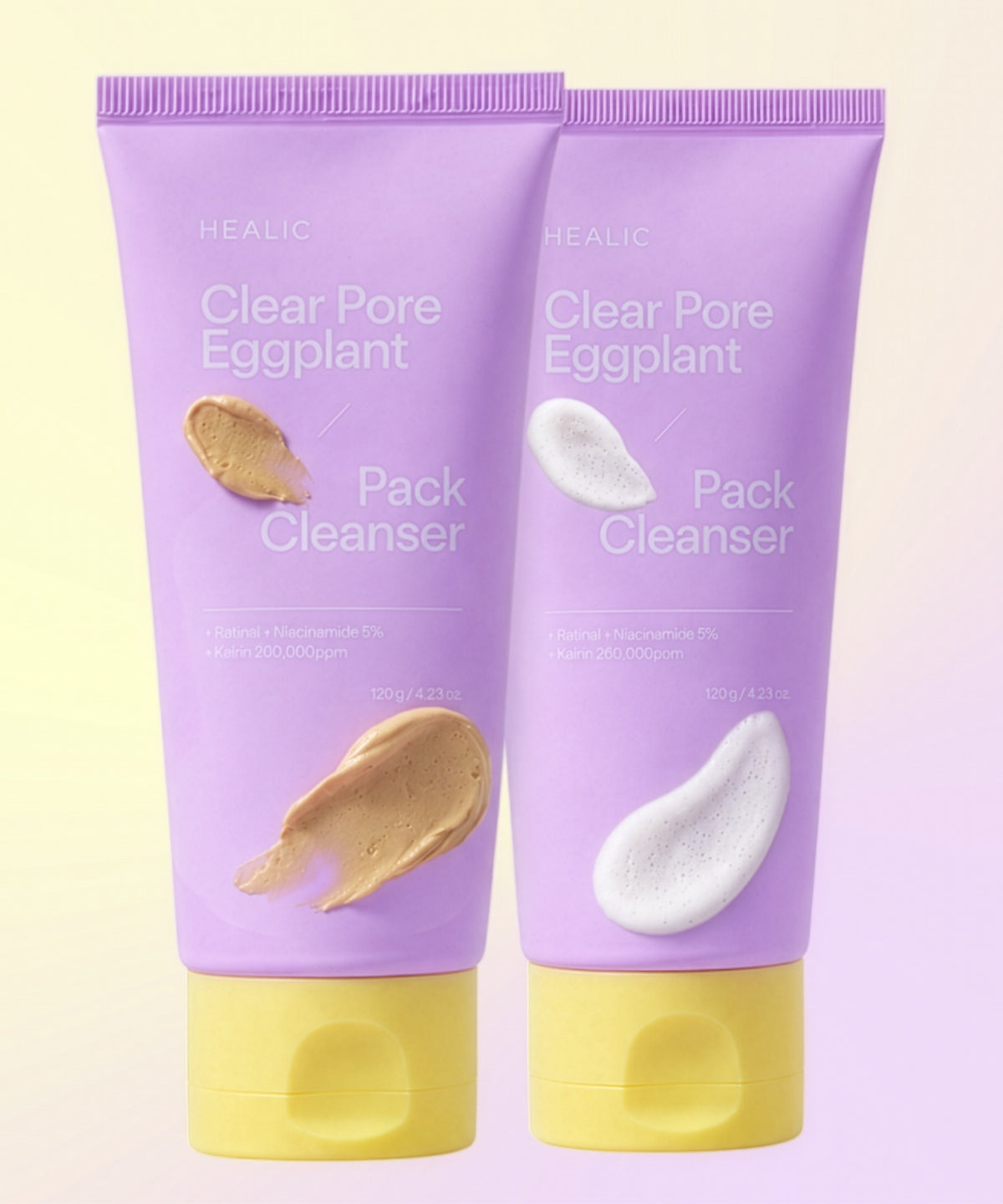 piyonna Healic Clear Pore Eggplant Pack Cleanser 120g Soins visage Démaquillage Mousse nettoyante