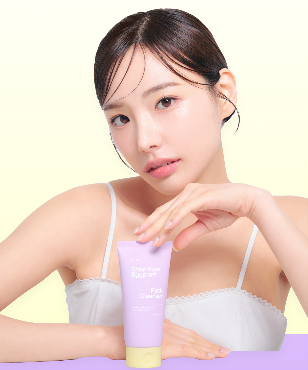 piyonna Healic Clear Pore Eggplant Pack Cleanser 120g Soins visage Démaquillage Mousse nettoyante