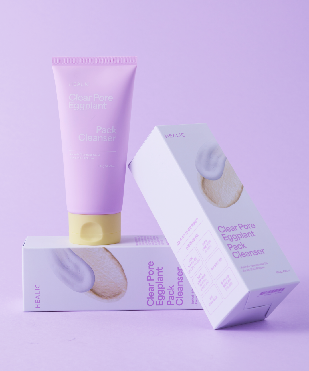 piyonna Healic Clear Pore Eggplant Pack Cleanser 120g Soins visage Démaquillage Mousse nettoyante