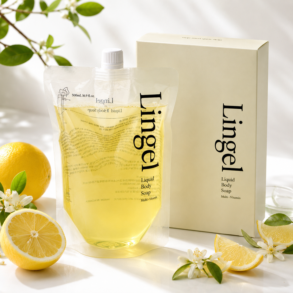 piyonna Gel Douche Parfum Citron Recharge 500ml Cheveux & Soins corps Soin du corps Gel douche
