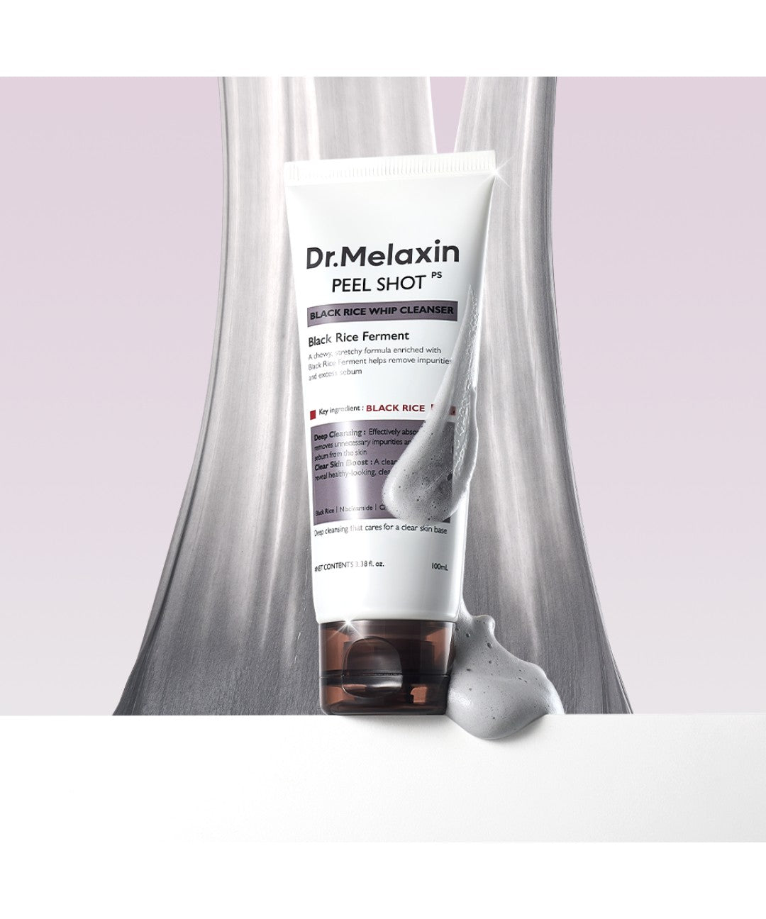 piyonna DR.MELAXIN Peel Shot Black Rice Whip Foam Cleanser 100ml Soins visage Démaquillage Mousse nettoyante