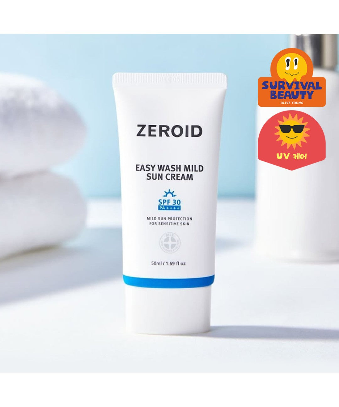 piyonna Zeroid Easy Wash Mild Sun Cream 50ml Solaire Crème solaire