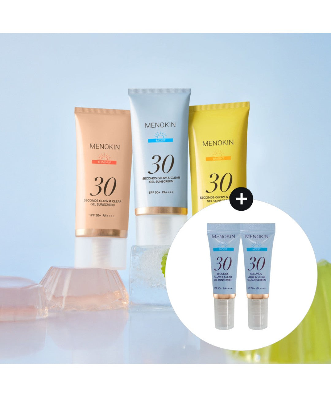 piyonna MENOKIN 30 Seconds Glow & Clear Gel Sun Cream 50ml Sun Care Sun Lotion